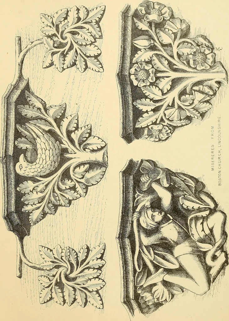 An illustration from Examples of English medieval foliage and coloured decoration, taken from buildings of the twelfth to the fifteenth century: with descriptive letterpress, 1874, leaf 215