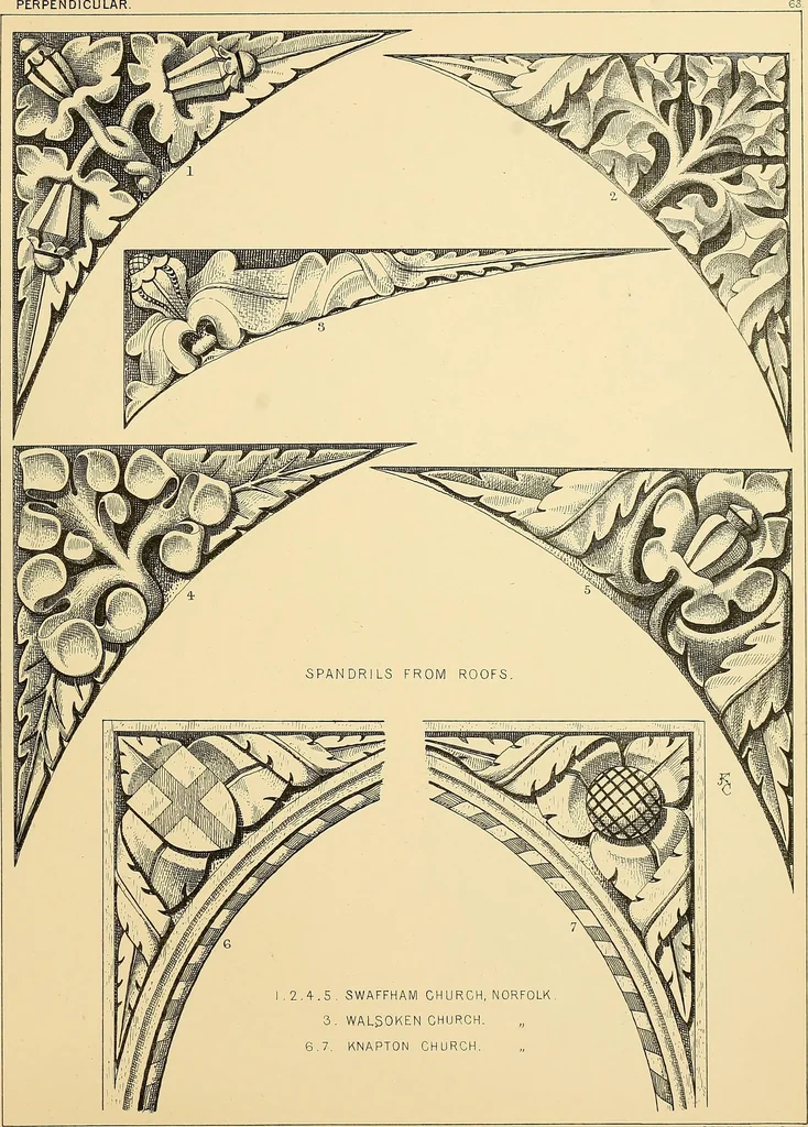 An illustration from Examples of English medieval foliage and coloured decoration, taken from buildings of the twelfth to the fifteenth century: with descriptive letterpress, 1874, leaf 217