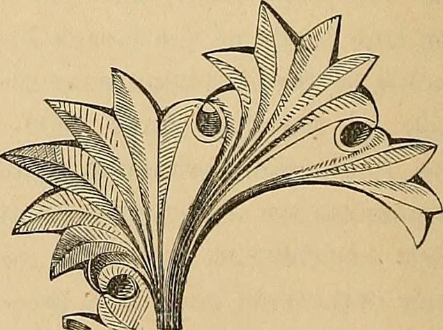 An illustration from Examples of English medieval foliage and coloured decoration, taken from buildings of the twelfth to the fifteenth century: with descriptive letterpress, 1874, leaf 24