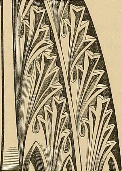 An illustration from Examples of English medieval foliage and coloured decoration, taken from buildings of the twelfth to the fifteenth century: with descriptive letterpress, 1874, leaf 28