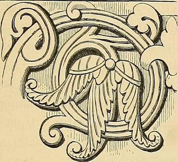 An illustration from Examples of English medieval foliage and coloured decoration, taken from buildings of the twelfth to the fifteenth century: with descriptive letterpress, 1874, leaf 43