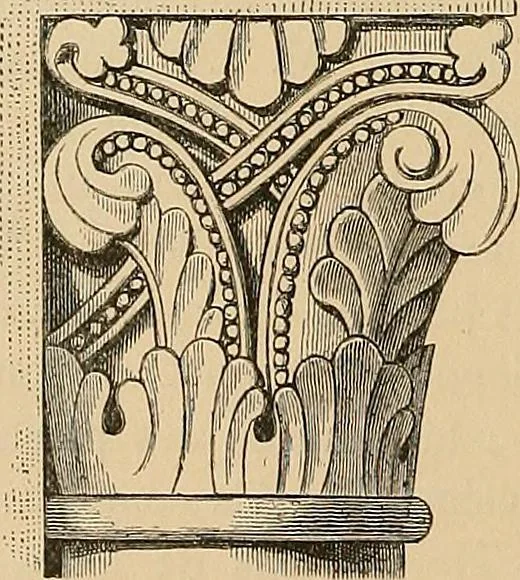 An illustration from Examples of English medieval foliage and coloured decoration, taken from buildings of the twelfth to the fifteenth century: with descriptive letterpress, 1874, leaf 44