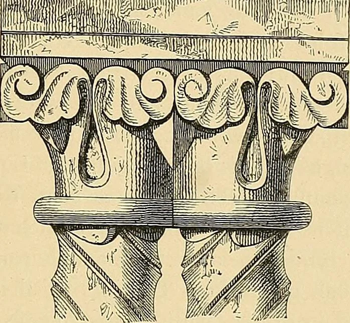 An illustration from Examples of English medieval foliage and coloured decoration, taken from buildings of the twelfth to the fifteenth century: with descriptive letterpress, 1874, leaf 45