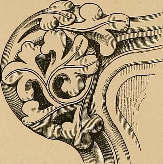 An illustration from Examples of English medieval foliage and coloured decoration, taken from buildings of the twelfth to the fifteenth century: with descriptive letterpress, 1874, leaf 64