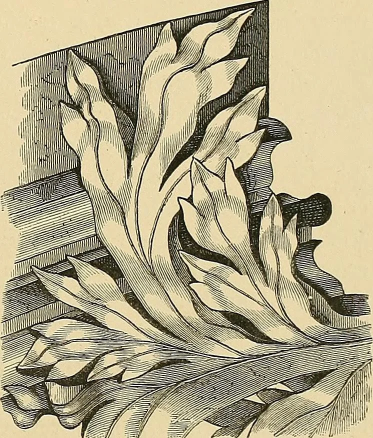 An illustration from Examples of English medieval foliage and coloured decoration, taken from buildings of the twelfth to the fifteenth century: with descriptive letterpress, 1874, leaf 69