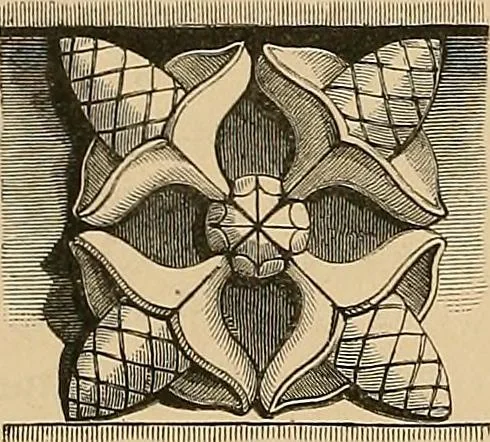 An illustration from Examples of English medieval foliage and coloured decoration, taken from buildings of the twelfth to the fifteenth century: with descriptive letterpress, 1874, leaf 76