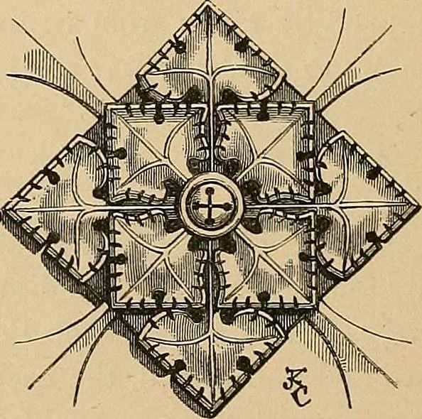 An illustration from Examples of English medieval foliage and coloured decoration, taken from buildings of the twelfth to the fifteenth century: with descriptive letterpress, 1874, leaf 80