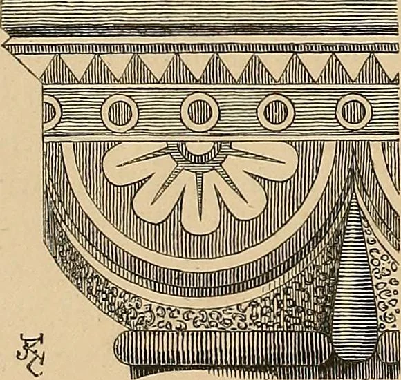 An illustration from Examples of English medieval foliage and coloured decoration, taken from buildings of the twelfth to the fifteenth century: with descriptive letterpress, 1874, leaf 84
