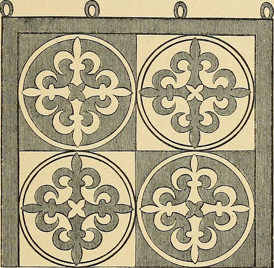 An illustration from Examples of English medieval foliage and coloured decoration, taken from buildings of the twelfth to the fifteenth century: with descriptive letterpress, 1874, leaf 87
