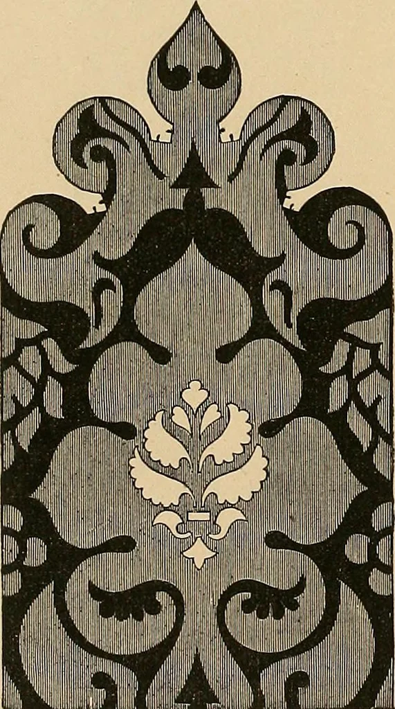 An illustration from Examples of English medieval foliage and coloured decoration, taken from buildings of the twelfth to the fifteenth century: with descriptive letterpress, 1874, leaf 88