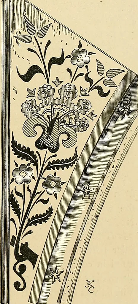 An illustration from Examples of English medieval foliage and coloured decoration, taken from buildings of the twelfth to the fifteenth century: with descriptive letterpress, 1874, leaf 89
