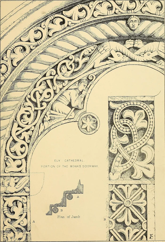 An illustration from Examples of English medieval foliage and coloured decoration, taken from buildings of the twelfth to the fifteenth century: with descriptive letterpress, 1874, leaf 93