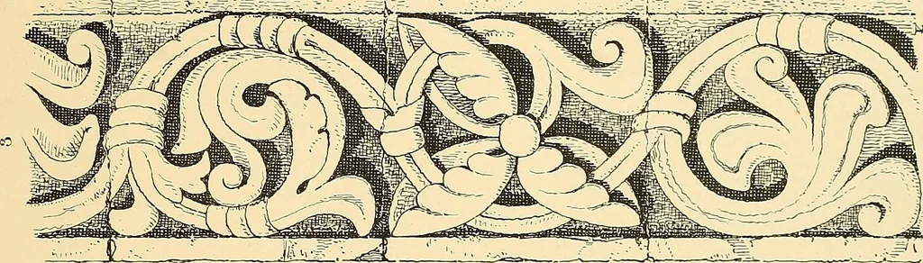 An illustration from Examples of English medieval foliage and coloured decoration, taken from buildings of the twelfth to the fifteenth century: with descriptive letterpress, 1874, leaf 97