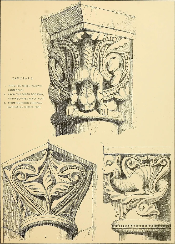 An illustration from Examples of English medieval foliage and coloured decoration, taken from buildings of the twelfth to the fifteenth century: with descriptive letterpress, 1874, leaf 99