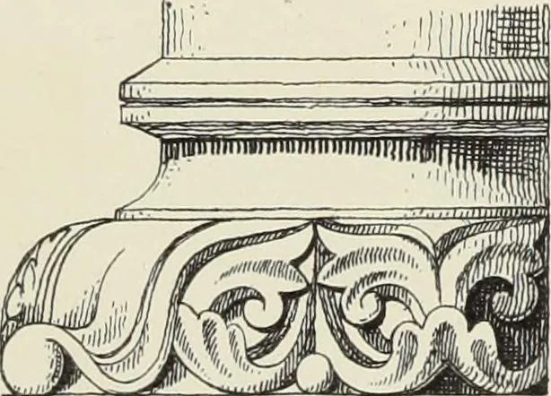 An illustration from Examples of English mediaeval foliage and coloured decoration, taken from buildings of the twelfth to the fifteenth century: with descriptive letterpress, 1874, leaf 101