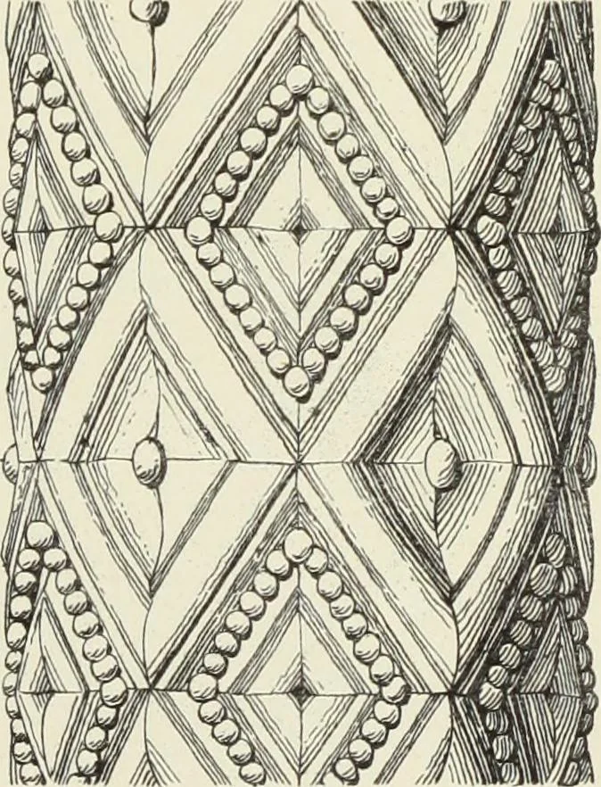An illustration from Examples of English mediaeval foliage and coloured decoration, taken from buildings of the twelfth to the fifteenth century: with descriptive letterpress, 1874, leaf 101