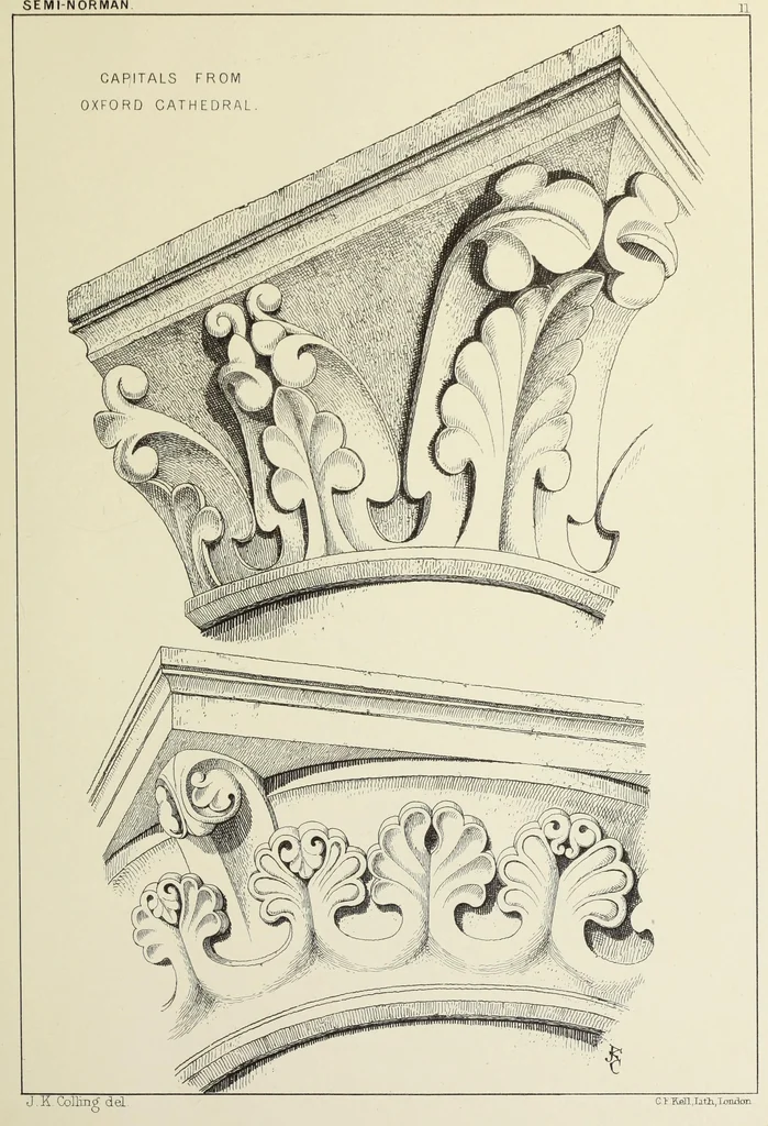 An illustration from Examples of English mediaeval foliage and coloured decoration, taken from buildings of the twelfth to the fifteenth century: with descriptive letterpress, 1874, leaf 113
