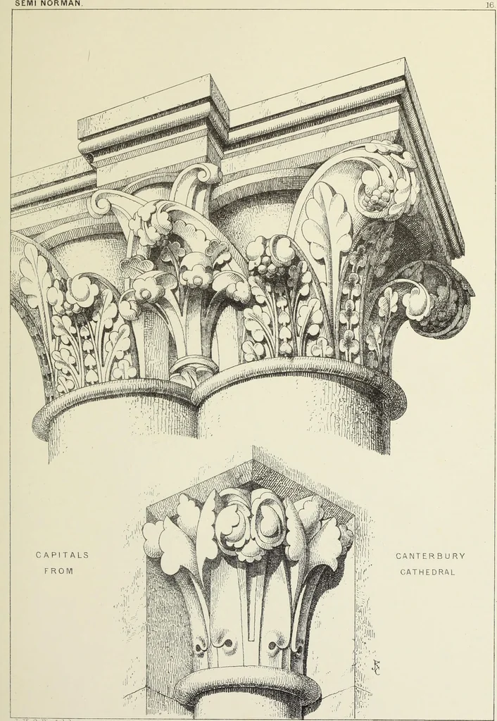 An illustration from Examples of English mediaeval foliage and coloured decoration, taken from buildings of the twelfth to the fifteenth century: with descriptive letterpress, 1874, leaf 133