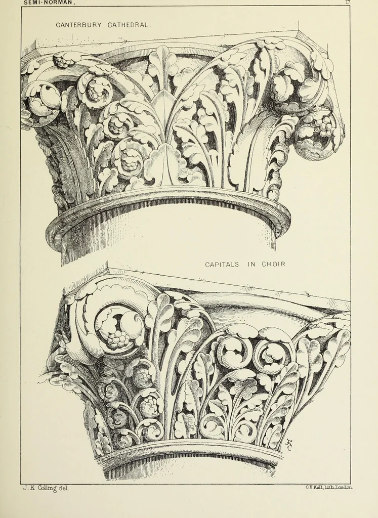 An illustration from Examples of English mediaeval foliage and coloured decoration, taken from buildings of the twelfth to the fifteenth century: with descriptive letterpress, 1874, leaf 137