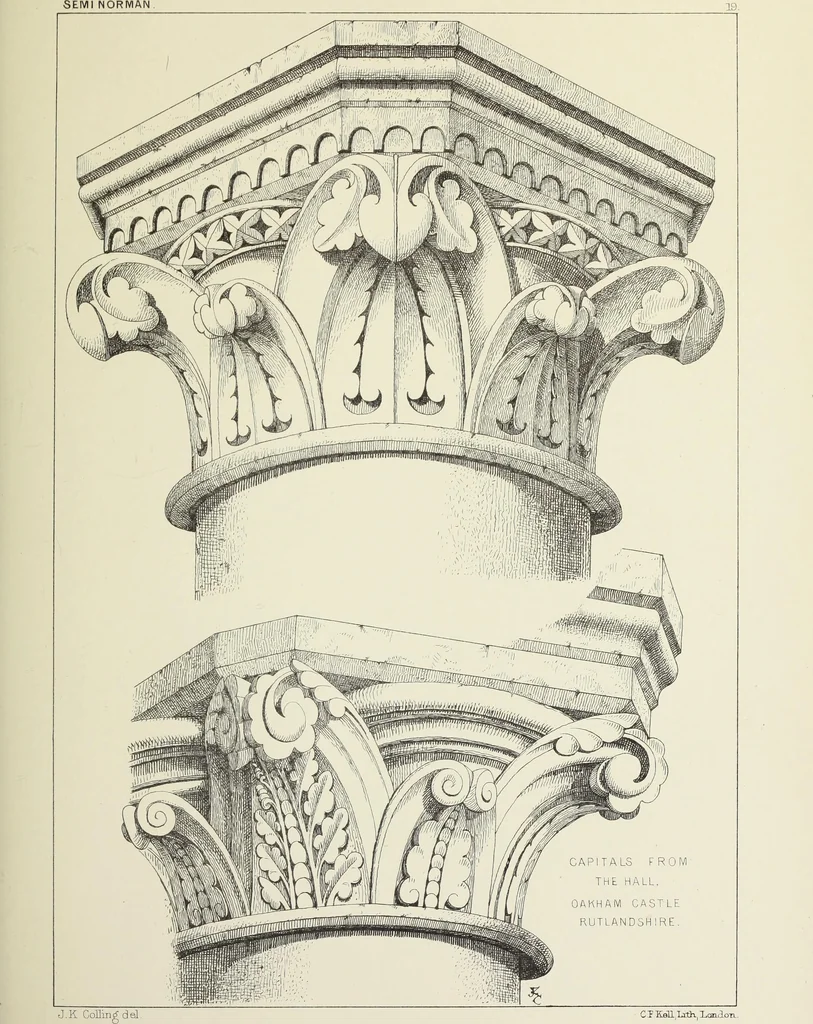 An illustration from Examples of English mediaeval foliage and coloured decoration, taken from buildings of the twelfth to the fifteenth century: with descriptive letterpress, 1874, leaf 145