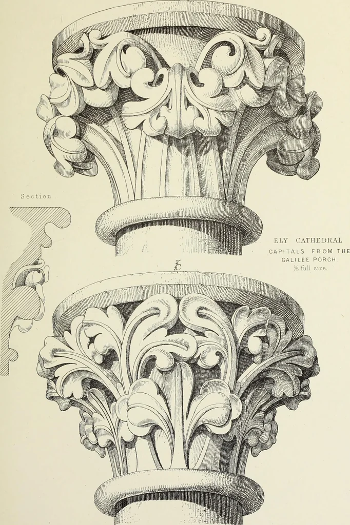 An illustration from Examples of English mediaeval foliage and coloured decoration, taken from buildings of the twelfth to the fifteenth century: with descriptive letterpress, 1874, leaf 189