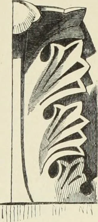 An illustration from Examples of English mediaeval foliage and coloured decoration, taken from buildings of the twelfth to the fifteenth century: with descriptive letterpress, 1874, leaf 19