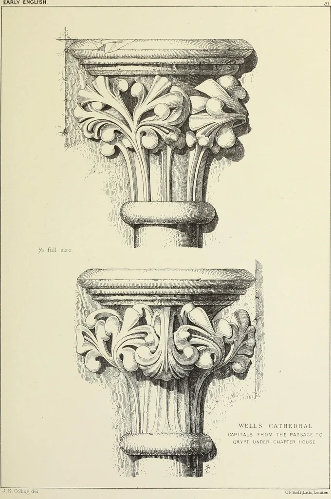 An illustration from Examples of English mediaeval foliage and coloured decoration, taken from buildings of the twelfth to the fifteenth century: with descriptive letterpress, 1874, leaf 193