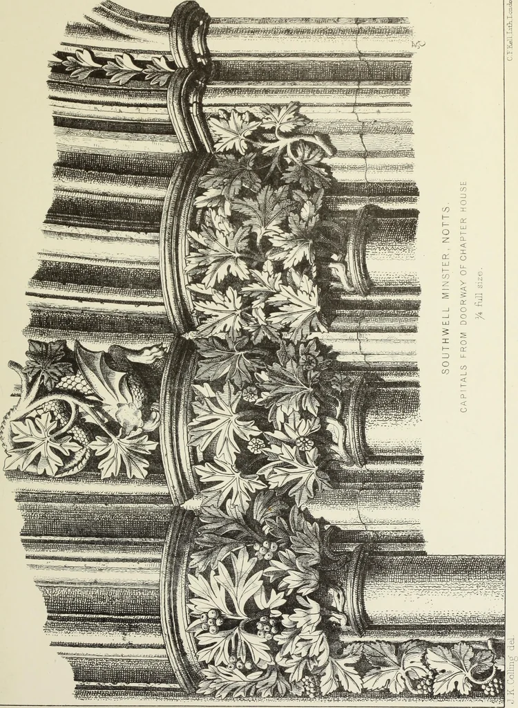 An illustration from Examples of English mediaeval foliage and coloured decoration, taken from buildings of the twelfth to the fifteenth century: with descriptive letterpress, 1874, leaf 237