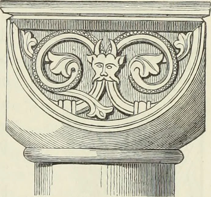 An illustration from Examples of English mediaeval foliage and coloured decoration, taken from buildings of the twelfth to the fifteenth century: with descriptive letterpress, 1874, leaf 31