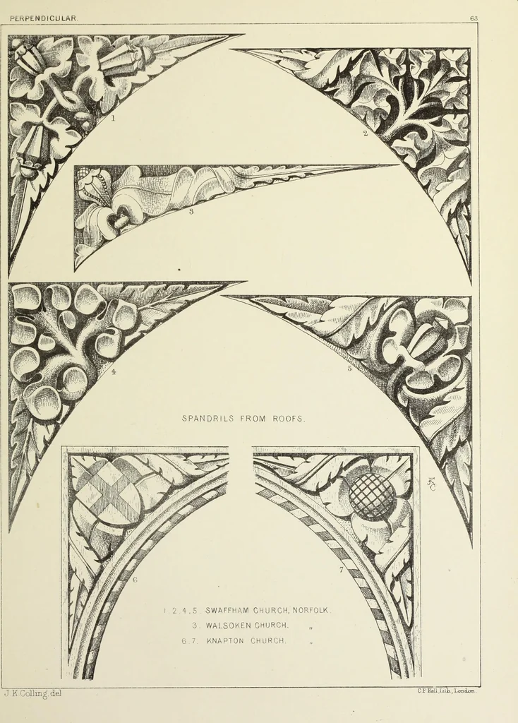 An illustration from Examples of English mediaeval foliage and coloured decoration, taken from buildings of the twelfth to the fifteenth century: with descriptive letterpress, 1874, leaf 321
