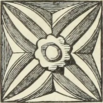 An illustration from Examples of English mediaeval foliage and coloured decoration, taken from buildings of the twelfth to the fifteenth century: with descriptive letterpress, 1874, leaf 37