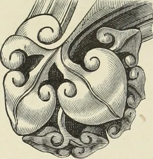 An illustration from Examples of English mediaeval foliage and coloured decoration, taken from buildings of the twelfth to the fifteenth century: with descriptive letterpress, 1874, leaf 62