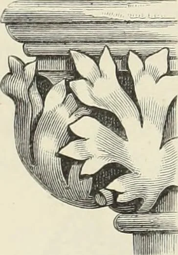 An illustration from Examples of English mediaeval foliage and coloured decoration, taken from buildings of the twelfth to the fifteenth century: with descriptive letterpress, 1874, leaf 62