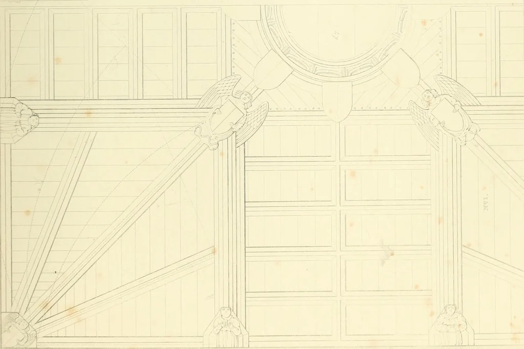 An illustration from Examples of Gothic architecture : selected from various ancient edifices in England : consisting of plans, elevations, sections, and parts at large : accompanied by historical and descriptive accounts, 1850, leaf 108