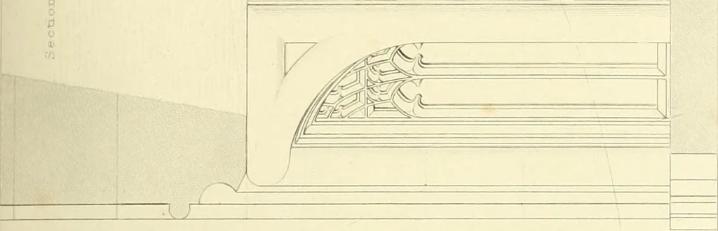 An illustration from Examples of Gothic architecture : selected from various ancient edifices in England : consisting of plans, elevations, sections, and parts at large : accompanied by historical and descriptive accounts, 1850, leaf 136