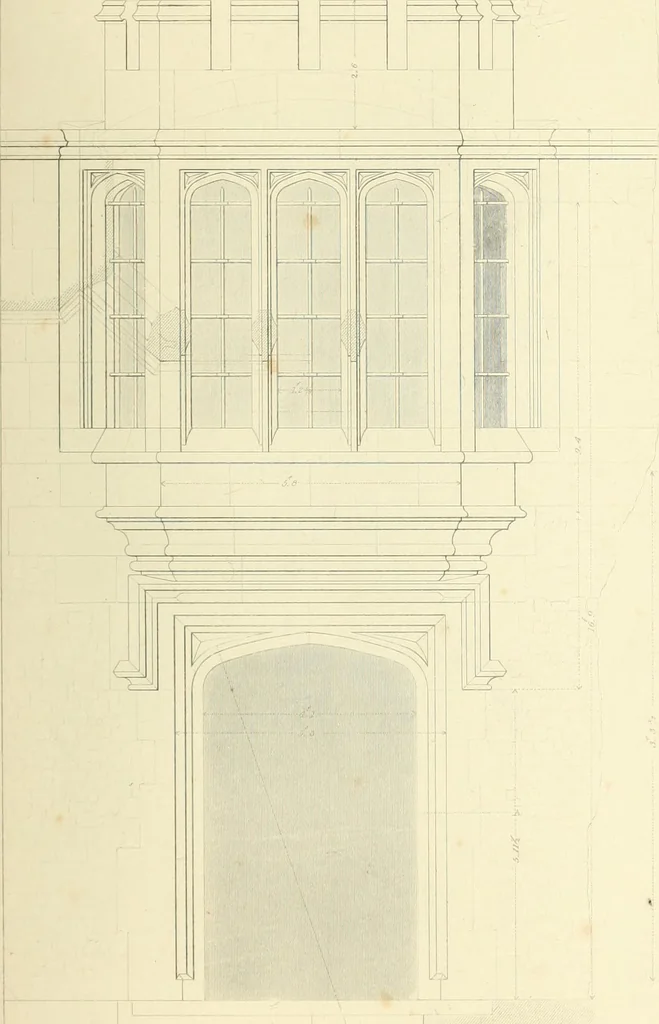 An illustration from Examples of Gothic architecture : selected from various ancient edifices in England : consisting of plans, elevations, sections, and parts at large : accompanied by historical and descriptive accounts, 1850, leaf 160