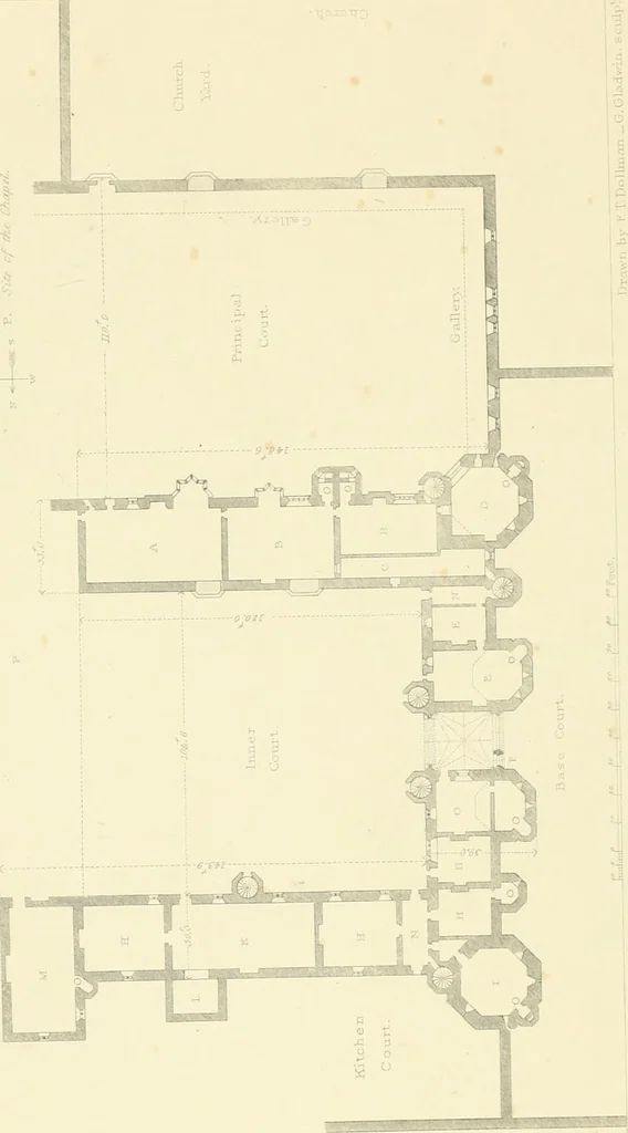 An illustration from Examples of Gothic architecture : selected from various ancient edifices in England : consisting of plans, elevations, sections, and parts at large : accompanied by historical and descriptive accounts, 1850, leaf 166