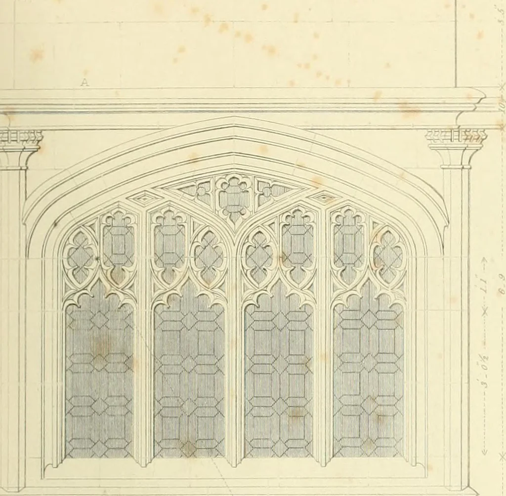 An illustration from Examples of Gothic architecture : selected from various ancient edifices in England : consisting of plans, elevations, sections, and parts at large : accompanied by historical and descriptive accounts, 1850, leaf 192
