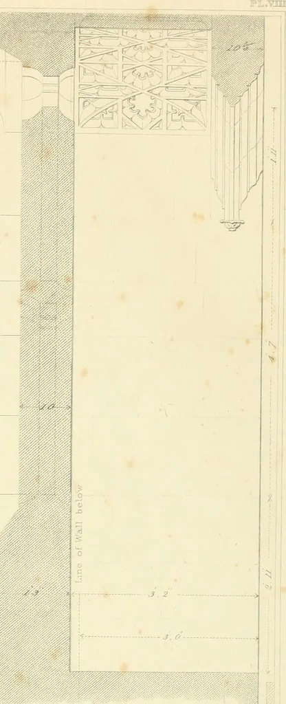 An illustration from Examples of Gothic architecture : selected from various ancient edifices in England : consisting of plans, elevations, sections, and parts at large : accompanied by historical and descriptive accounts, 1850, leaf 196
