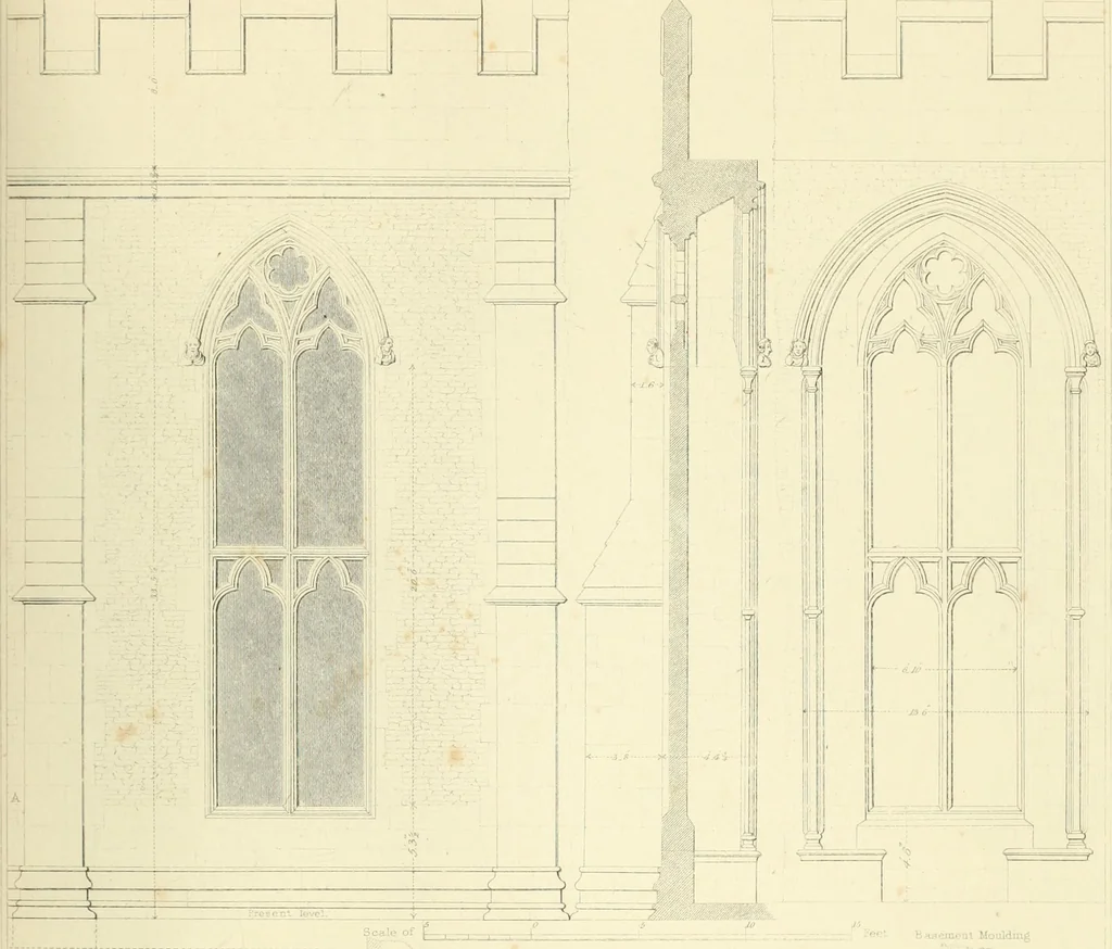 An illustration from Examples of Gothic architecture : selected from various ancient edifices in England : consisting of plans, elevations, sections, and parts at large : accompanied by historical and descriptive accounts, 1850, leaf 200