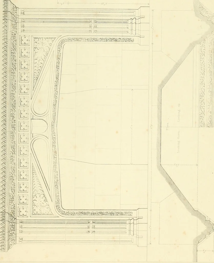An illustration from Examples of Gothic architecture : selected from various ancient edifices in England : consisting of plans, elevations, sections, and parts at large : accompanied by historical and descriptive accounts, 1850, leaf 208