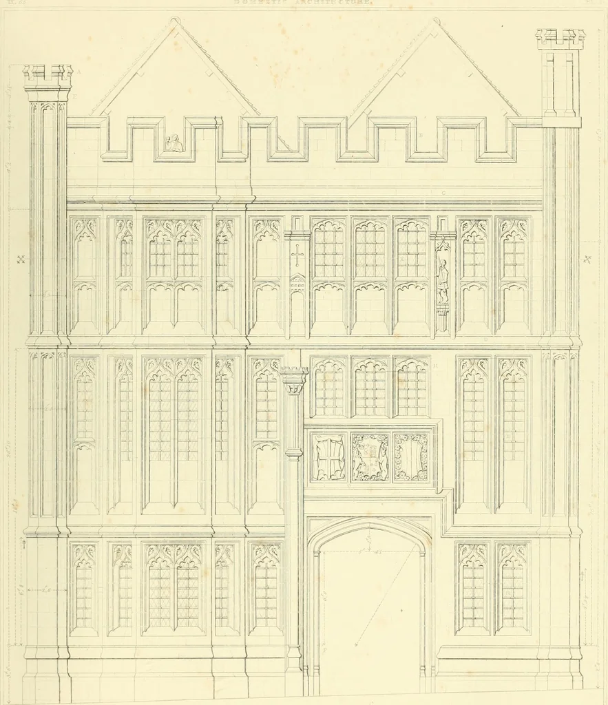 An illustration from Examples of Gothic architecture : selected from various ancient edifices in England : consisting of plans, elevations, sections, and parts at large : accompanied by historical and descriptive accounts, 1850, leaf 222