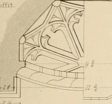 An illustration from Examples of Gothic architecture : selected from various antient edifices in England, consisting of plans, elevations, sections, and parts at large ... accompanied by historical and descriptive accounts, 1838, leaf 124