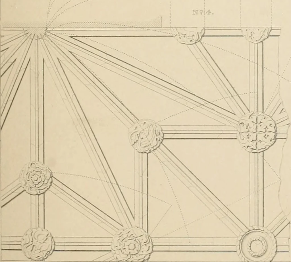 An illustration from Examples of Gothic architecture : selected from various antient edifices in England, consisting of plans, elevations, sections, and parts at large ... accompanied by historical and descriptive accounts, 1838, leaf 138