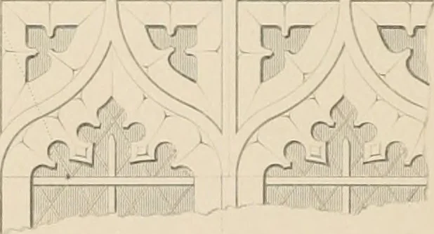 An illustration from Examples of Gothic architecture : selected from various antient edifices in England, consisting of plans, elevations, sections, and parts at large ... accompanied by historical and descriptive accounts, 1838, leaf 138