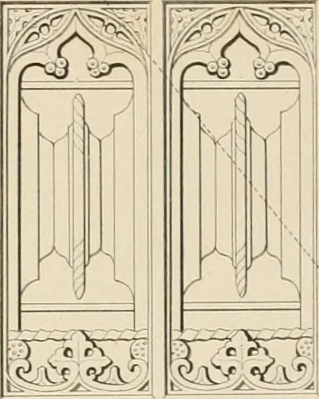 An illustration from Examples of Gothic architecture : selected from various antient edifices in England, consisting of plans, elevations, sections, and parts at large ... accompanied by historical and descriptive accounts, 1838, leaf 154