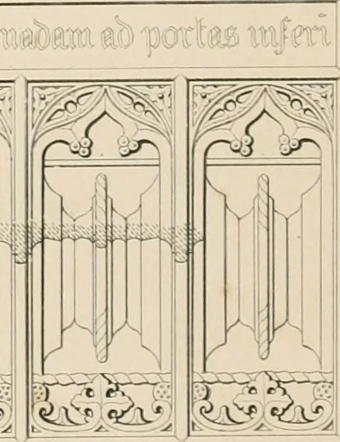 An illustration from Examples of Gothic architecture : selected from various antient edifices in England, consisting of plans, elevations, sections, and parts at large ... accompanied by historical and descriptive accounts, 1838, leaf 154