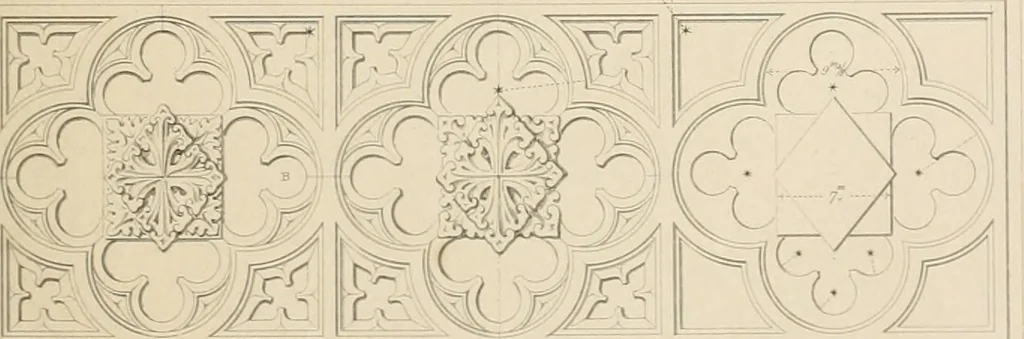 An illustration from Examples of Gothic architecture : selected from various antient edifices in England, consisting of plans, elevations, sections, and parts at large ... accompanied by historical and descriptive accounts, 1838, leaf 158