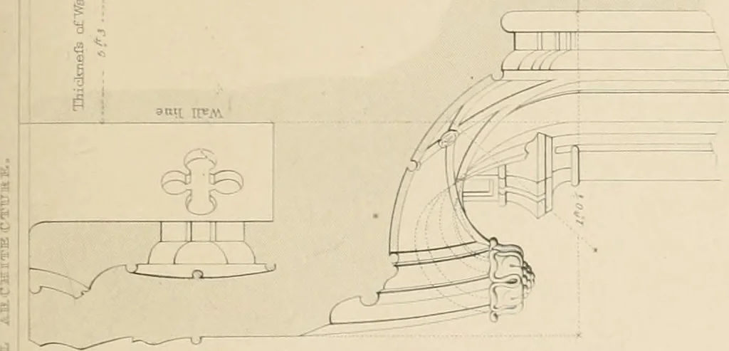 An illustration from Examples of Gothic architecture : selected from various antient edifices in England, consisting of plans, elevations, sections, and parts at large ... accompanied by historical and descriptive accounts, 1838, leaf 190