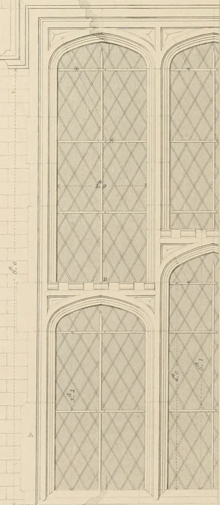 An illustration from Examples of Gothic architecture : selected from various antient edifices in England, consisting of plans, elevations, sections, and parts at large ... accompanied by historical and descriptive accounts, 1838, leaf 200